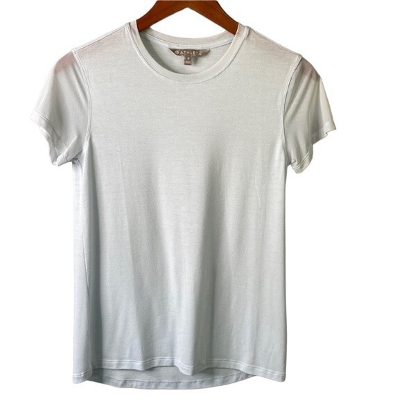 Athleta Cloudlight Hybrid Tee Ethereal Blue Mesh Short Sleeve Lightweight Soft - Picture 2 of 13
